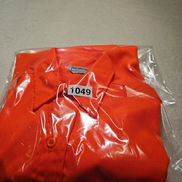 VTG 80s Five Brother Flannel Shirt Men's M  Blaze Orange Safety Hunting Work USA - Picture 10 of 10